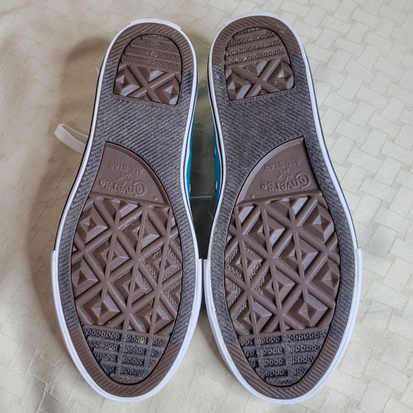 Converse Chuck Taylor teal blue green low top lace up youth kids sneakers size 2 - Picture 2 of 14